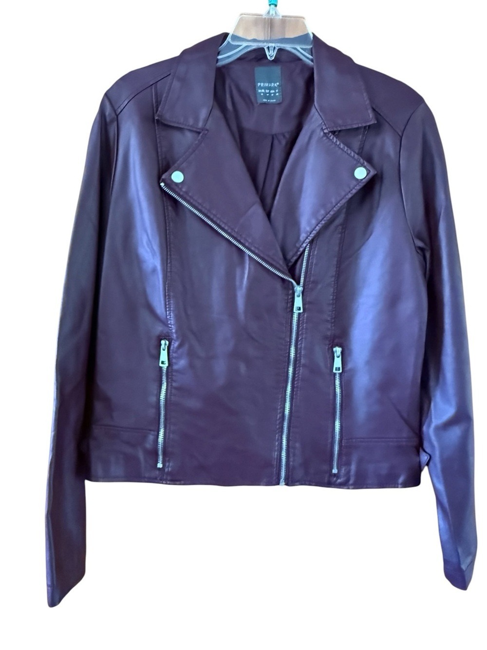 Primark Burgundy Faux Leather Moto Jacket